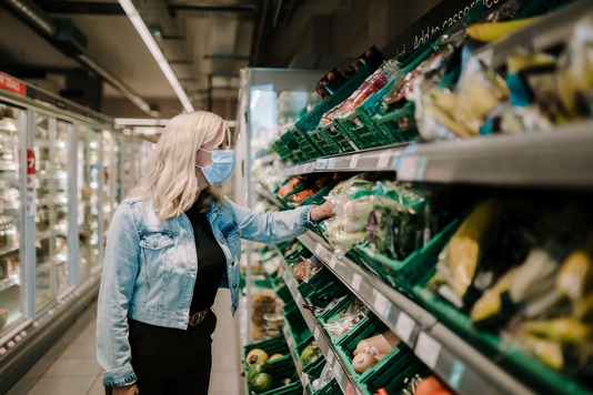 Woman shopping at a supermarket